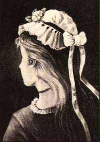 Anonymous German postcard young woman/crone1800's